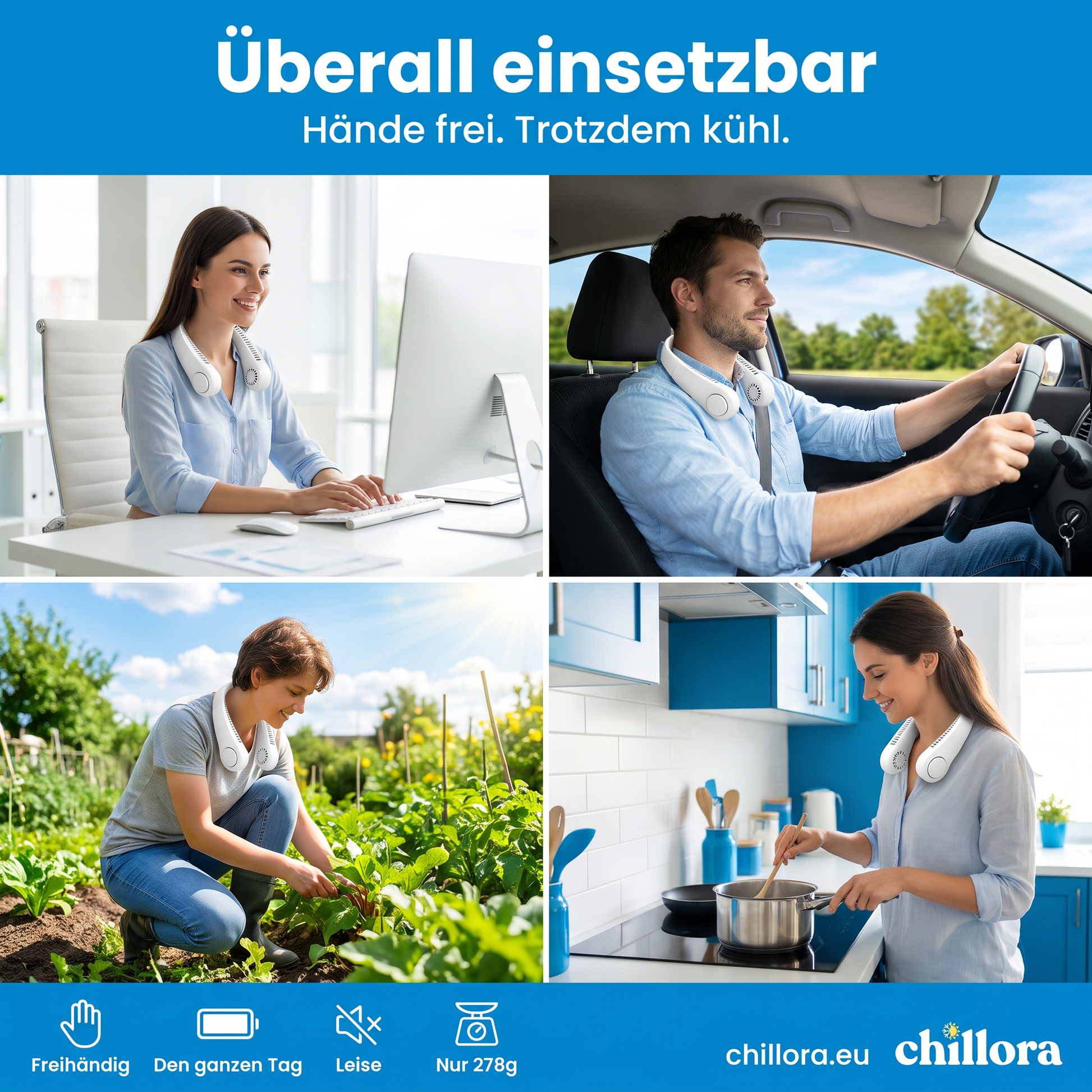 Windaura Nackenventilator – kühle Brise, freihändig & leise