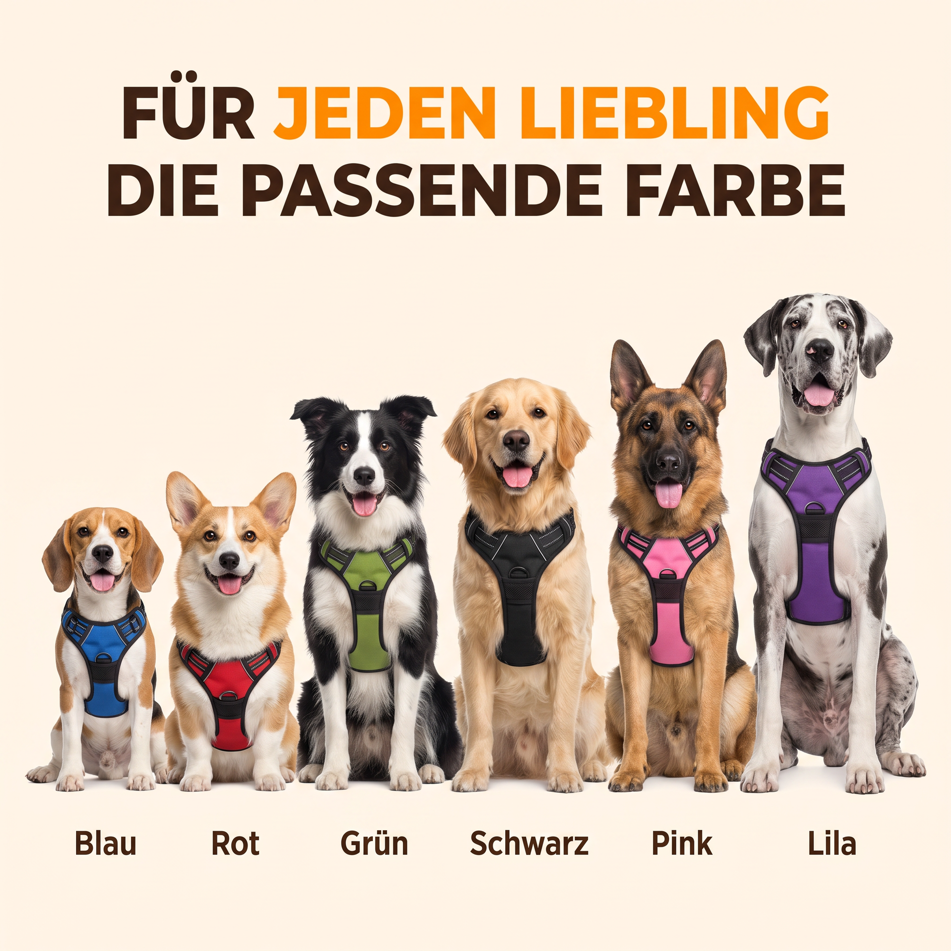 Calmaura Anti-Zug Hundegeschirr – mit Griff & Reflektoren