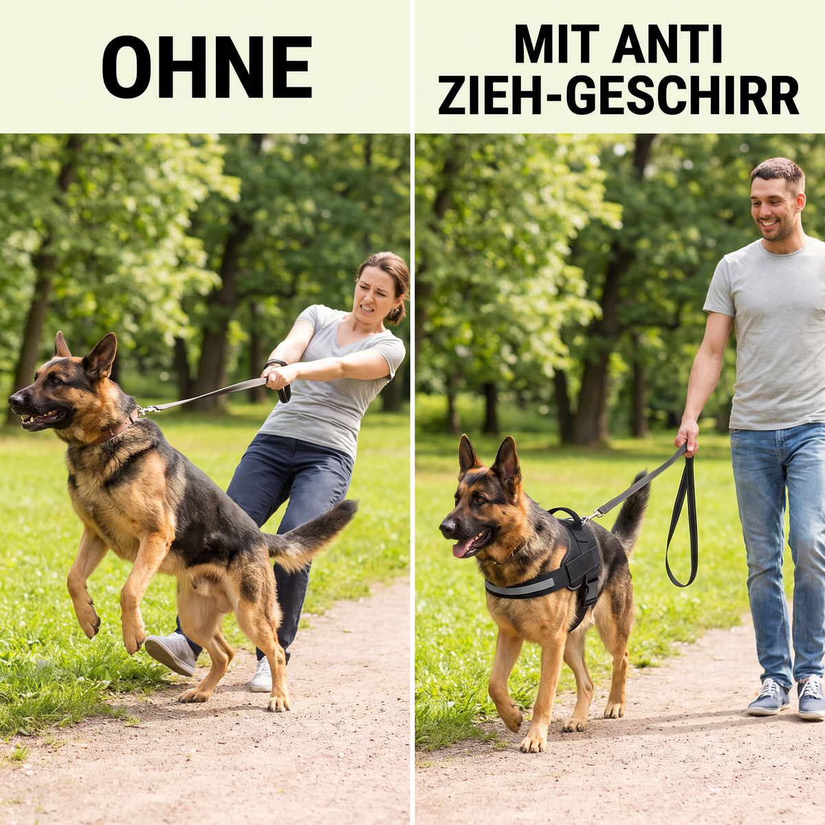 Calmaura Anti-Zug Hundegeschirr – mit Griff & Reflektoren