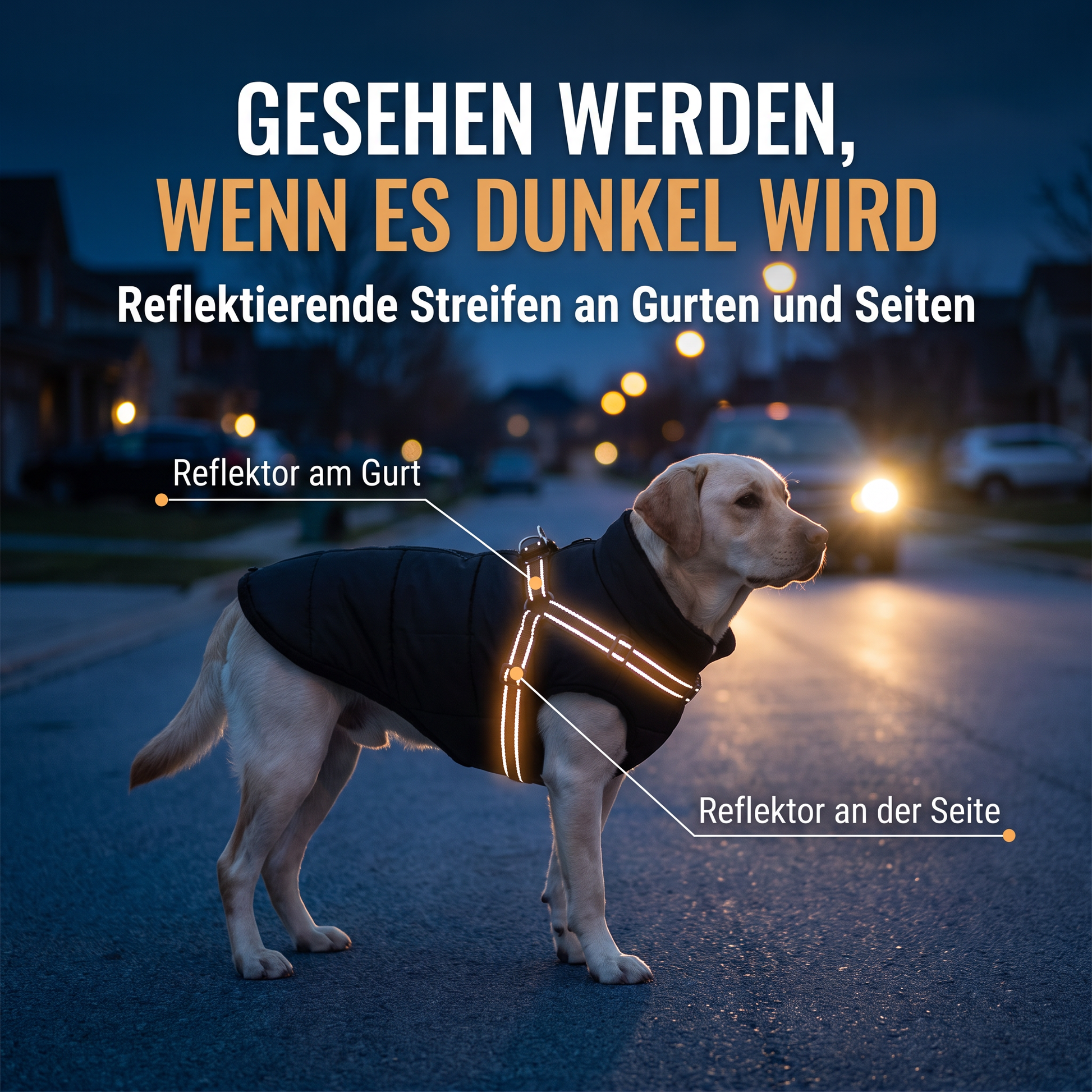Wintaura Hundejacke – Winterjacke mit integriertem Geschirr