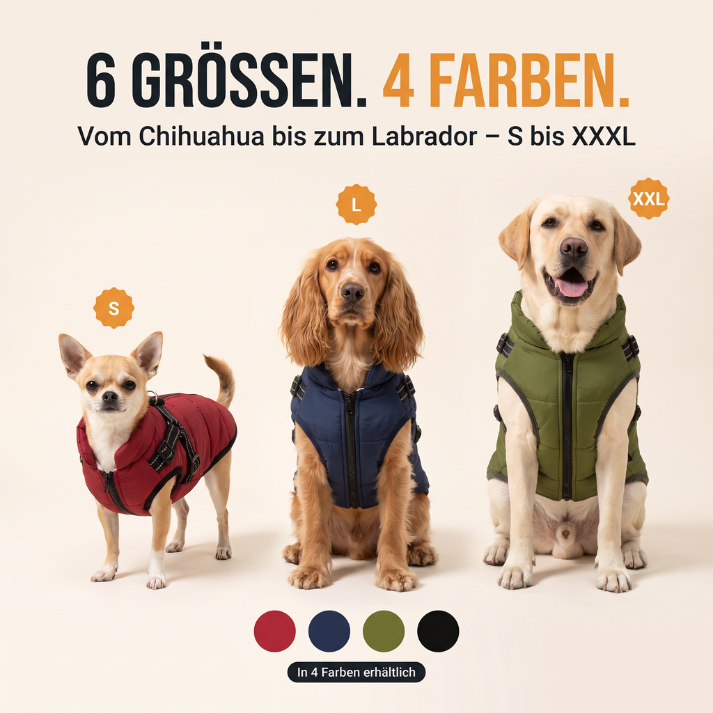 Wintaura Hundejacke – Winterjacke mit integriertem Geschirr