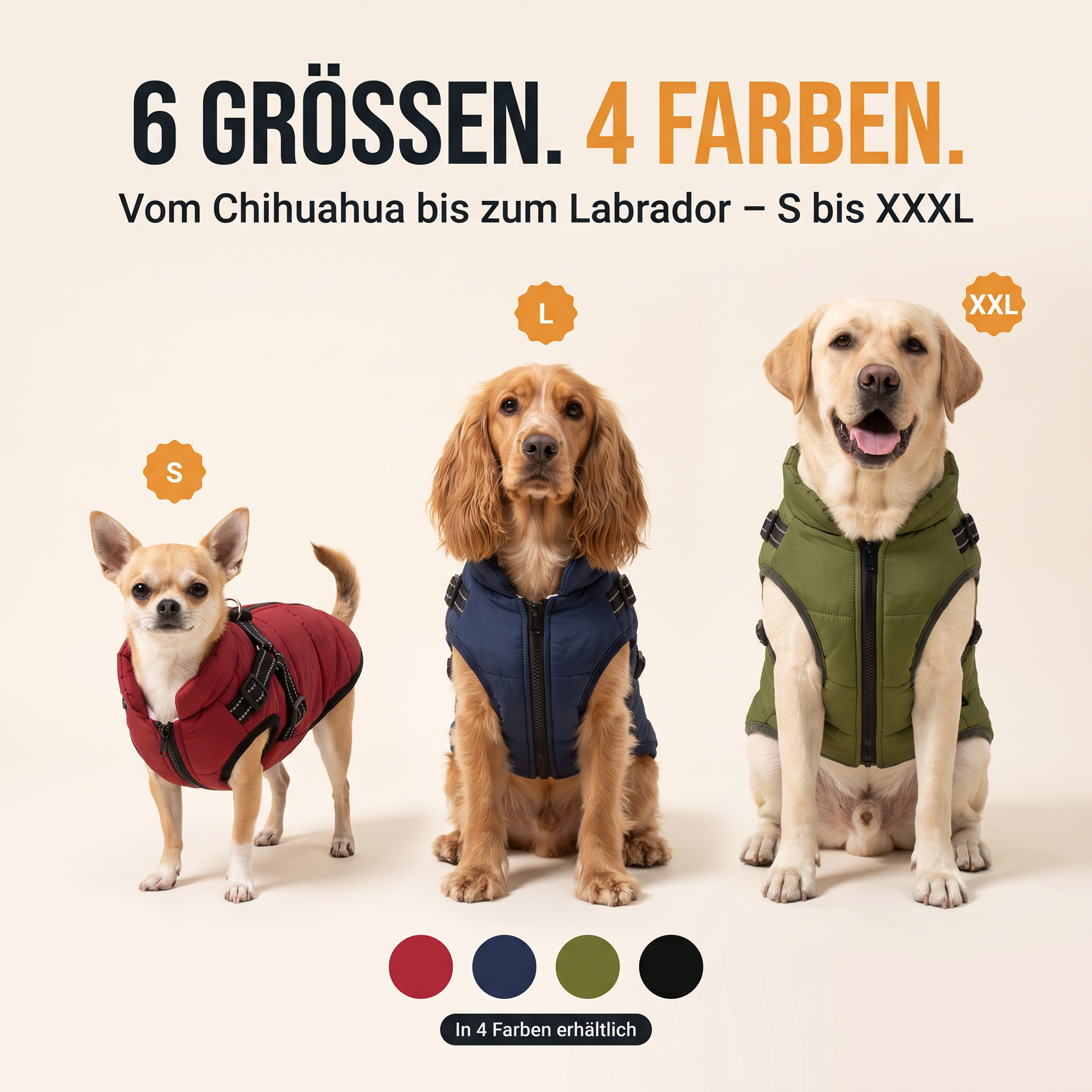 Wintaura Hundejacke – Winterjacke mit integriertem Geschirr