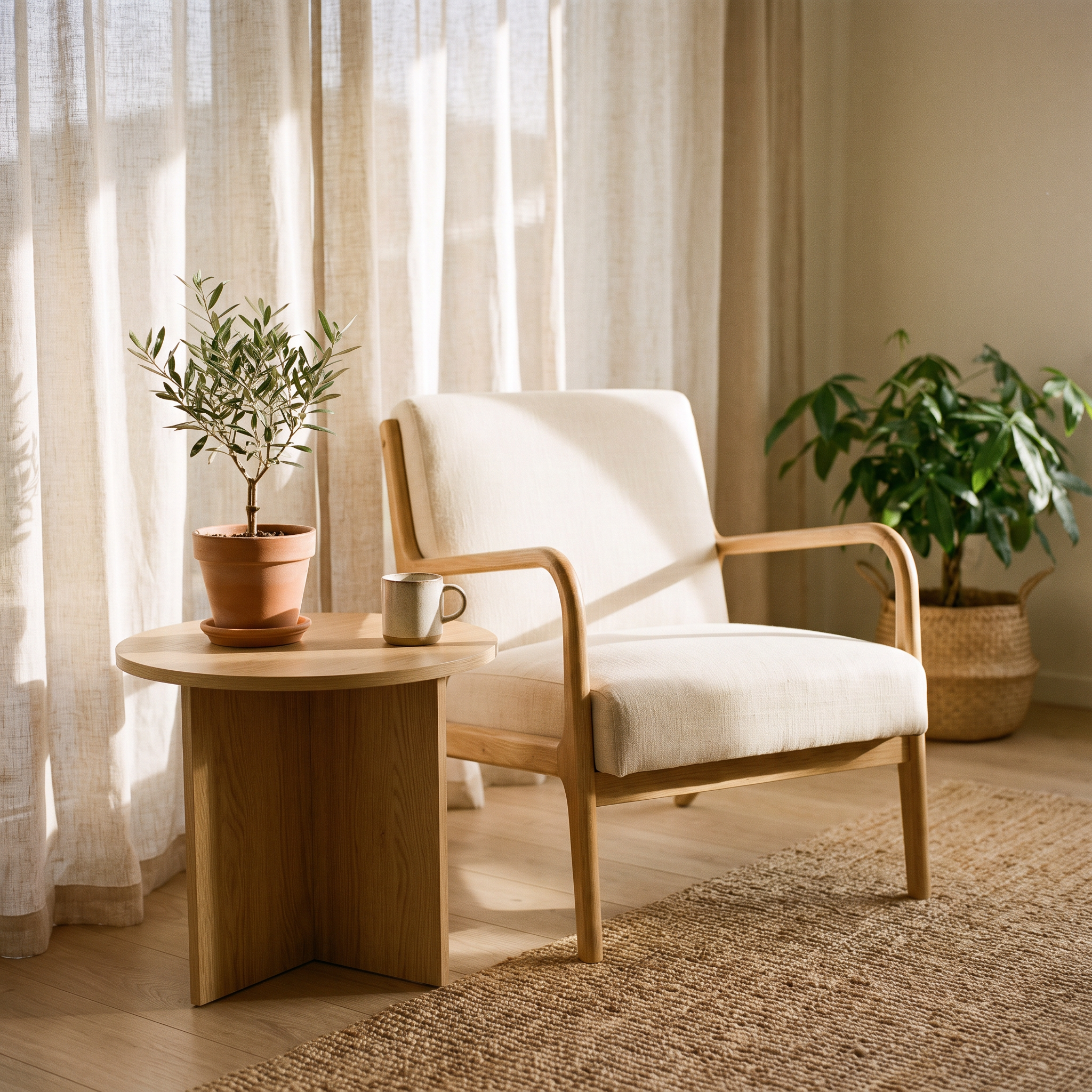Warme, helle Wohnszene – Chillora